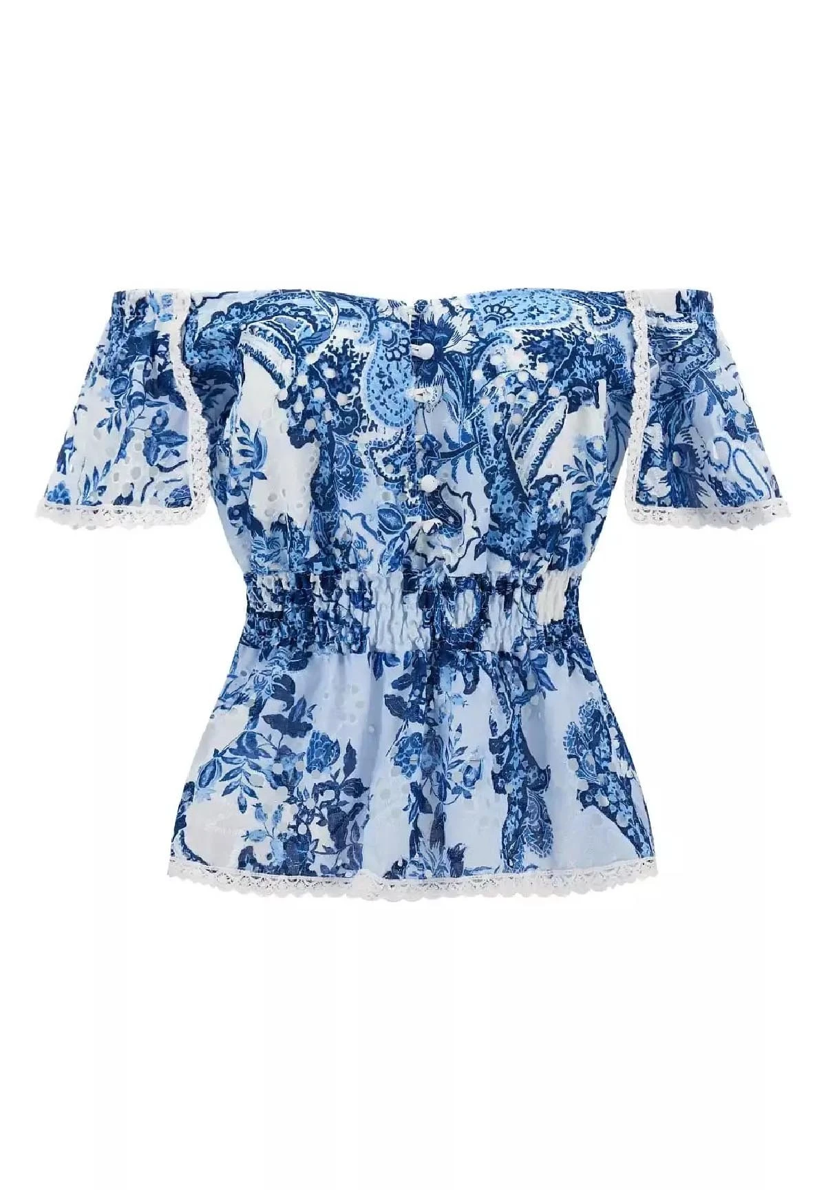 Guess Blouse - White Blue